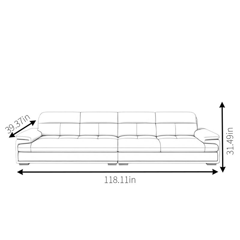 Canapé Nordic Modern, H 31,49 po x l 118,11 po x P 39,37 po, 4