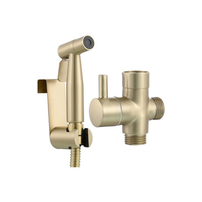 Handheld Bidet Sprayer Kit For Toilet,Stainless Steel,Brushed Gold