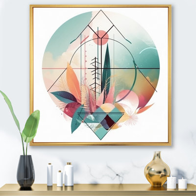 Gyspy, paysage bohème minimaliste en couleurs rétro - décoration murale géométrique moderne