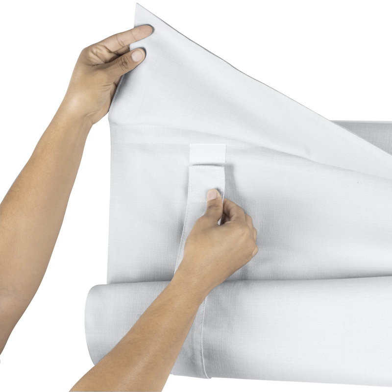 Semi Sheer Roman Shade, White
