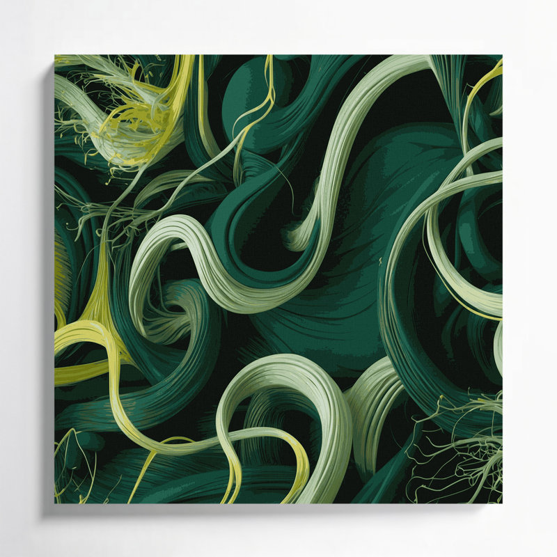 Art mural sur toile Biomorphic Abstraction 42, H 12 po x l 12 po