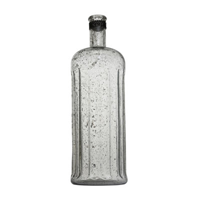 Decorative Glass Bottle Clear Vase Dia 6"