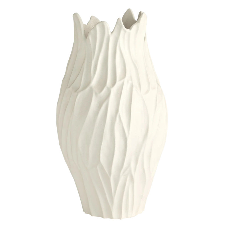 Bloom Vase Round-Matte White, 24.25" H x 14.5" W x 14.5" D