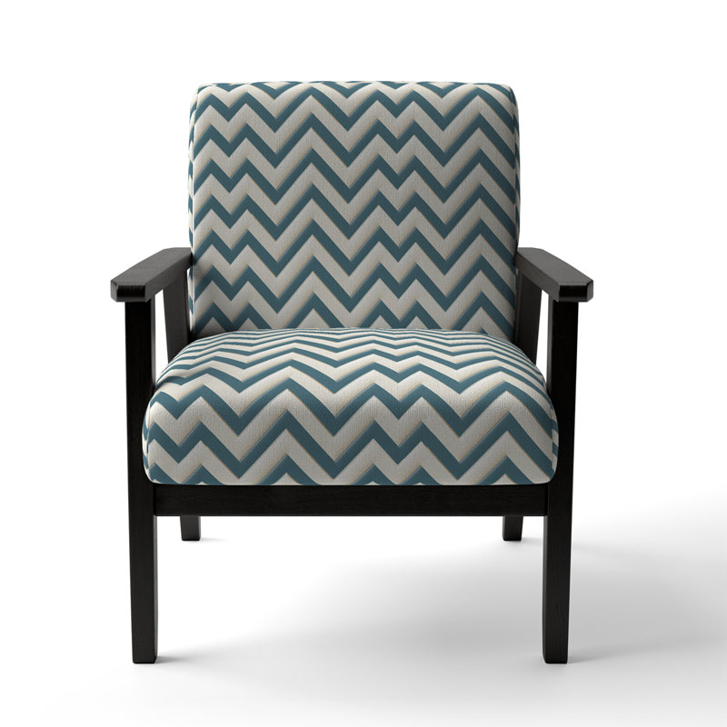 Cantina Upholstered Armchair, Teal/White Polyester, Black Square Arms