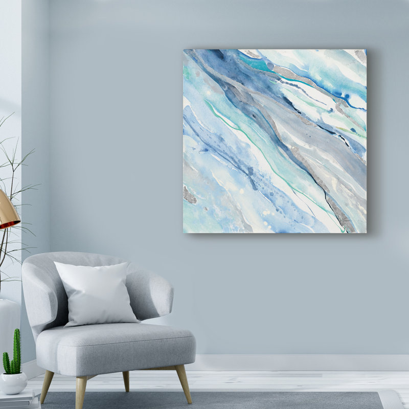 « silver spring ii », reproduction de peinture à l’acrylique sur toile tendue, H 35 po x l 35 po x P 2 po