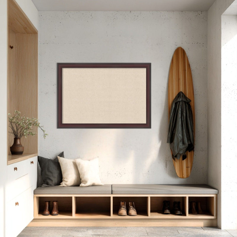 Tableau d'affichage en tissu Amanti, lin naturel par The Creative Bunch Studio, Taille du tableau 36 x 24