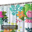 Rideau de douche imperméable à motif aquarelle et hibiscus tropical avec 12 crochets-30550405