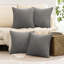 Housses de coussin décoratif décoratives en velours côtelé gris clair avec insertions-113417192