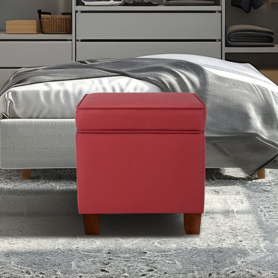 Kemmerer Faux Leather Storage Ottoman with Wooden Legs by Ebern Designs
