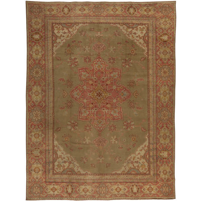 Antique One-of-a-Kind Rectangle 9'6" X 12'7" 1900s Wool Area Rug in