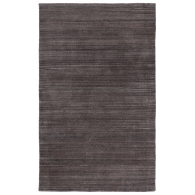 Thendara Hand Loomed Wool/Cotton Solid Color Rug in Charcoal