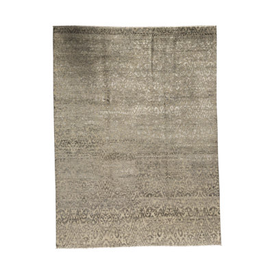 Tapis unique gris / argent 9 pi x 12 pi