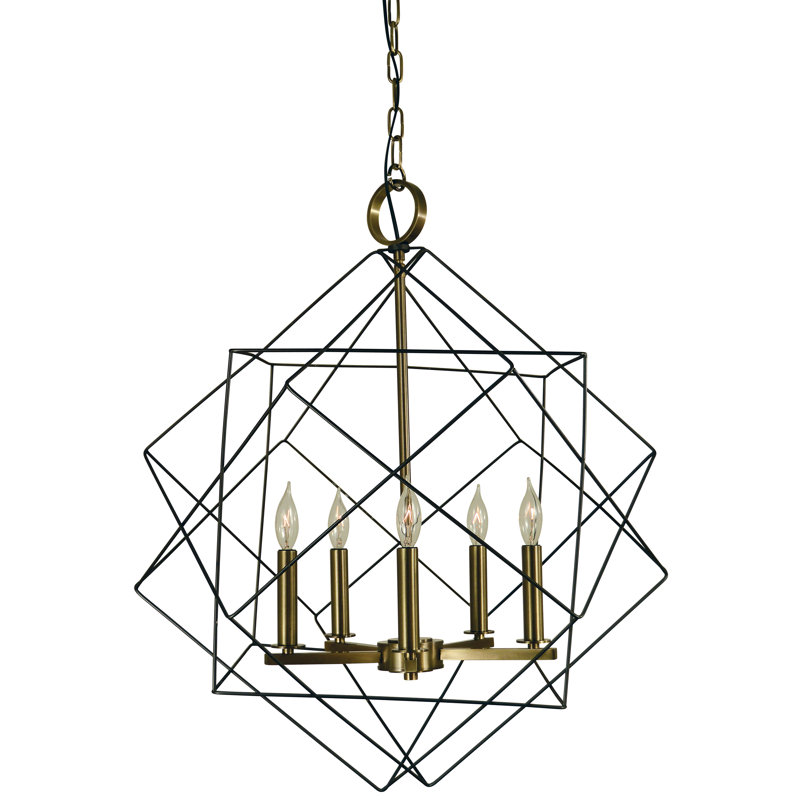 Lustre 5 lumières Cama par Corrigan Studio®, Bronze acajou