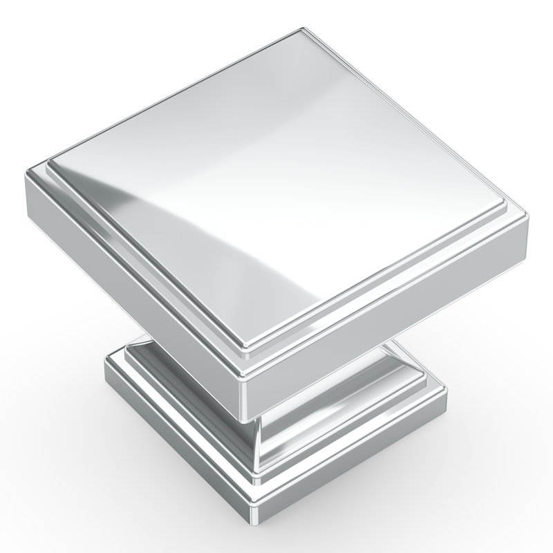 Brownstone Collection Square Knob - Cabinet Knob - Transitional Hardware for Drawers & Cabinets, Chrome, 1-3/8"