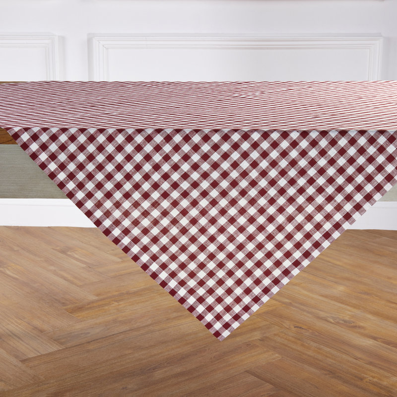 Gingham Check - 100% Pure Linen Table Throw, Hydrangea Blue, Gingham