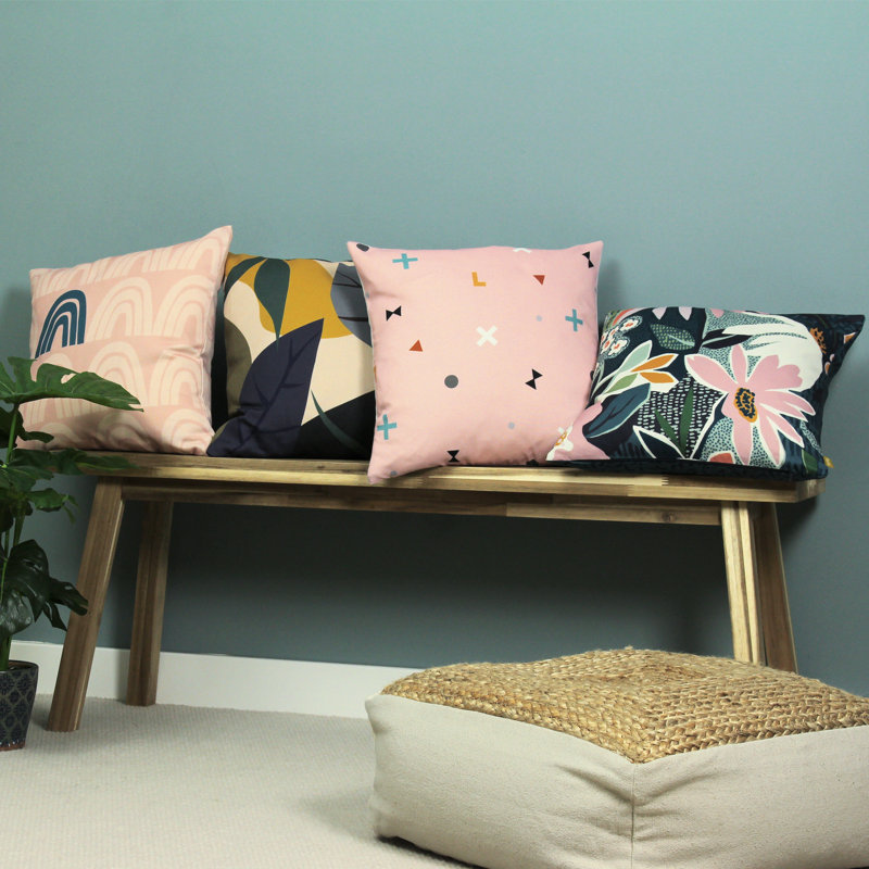Bitsa Abstract Square Cushion, Feathers
