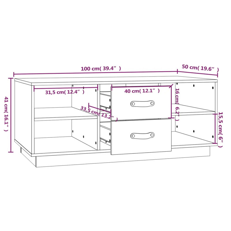 Schindler Solid Wood Solid Coffee Table with Storage, Black