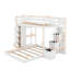 Lit superposé simple au-dessus de double avec tablettes à 3 niveaux, tiroirs et escalier de rangement Jullieta-814092371