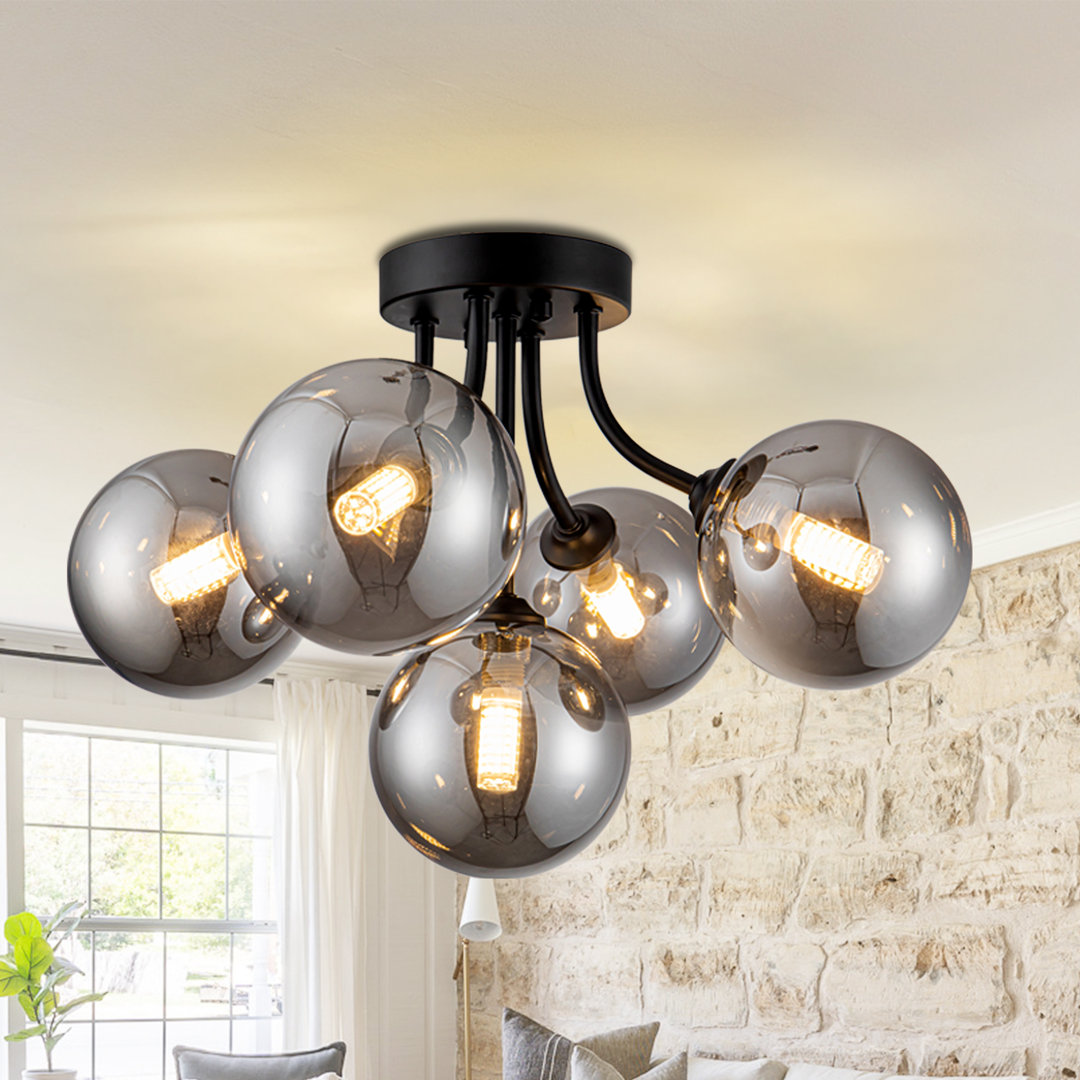 Sputnik Bohr Glass Flush Mount Light Sputnik Light Fixture Bathroom Ceiling Light Bedroom Lights for Ceiling Entryway Light Fixture Ebern Designs