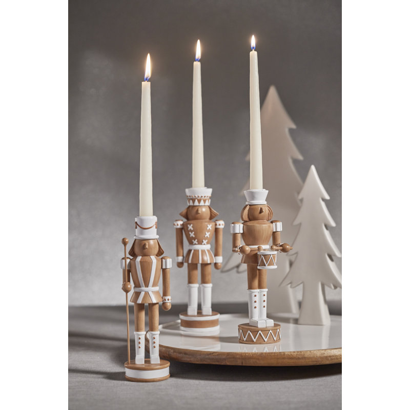 9.75" Nutcracker with Drum Candlestick