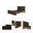 Braga Full Size Bed Base with Headboard, Dark Brown