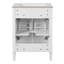 Meuble-lavabo 24 po avec lavabo, armoire, organisateurs de tiroirs et meuble-lavabo de 24 po au design élégant pour les petits espaces, deux portes, un tiroir basculant, un lavabo brillant, un cadre solide-1462408192