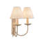 Creamy Style 2-Light Cone Fabric Wall Sconce 