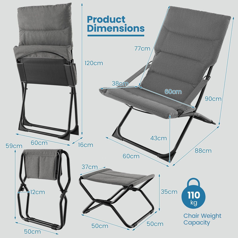 Sherran Reclining Metal Outdoor Lounge Chair