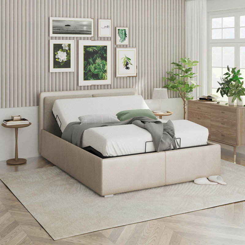 Boltz Zero Clearance Adjustable Bed Frame with Wireless Remote, Queen