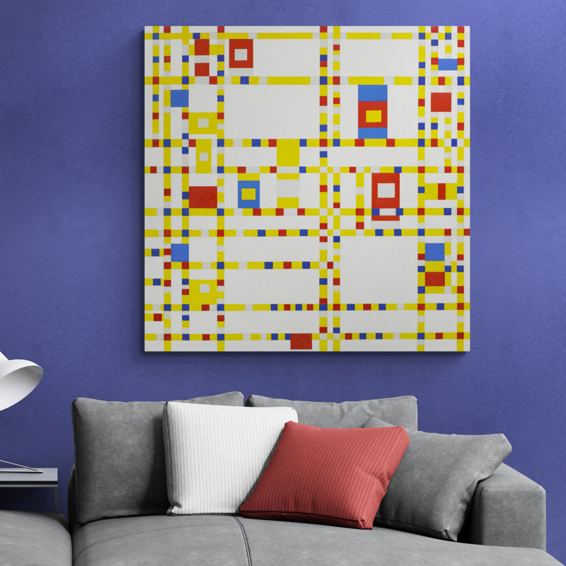 Broadway Boogie Woogie by Piet Mondrian - Print on Canvas, 30cm H x 30cm W x 4cm D