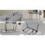 Table extensible de 47 po à 63 po, en marbre blanc perfectionné, industrielle moderne pour la cuisine et la salle à manger, avec pieds en métal noir effilés
