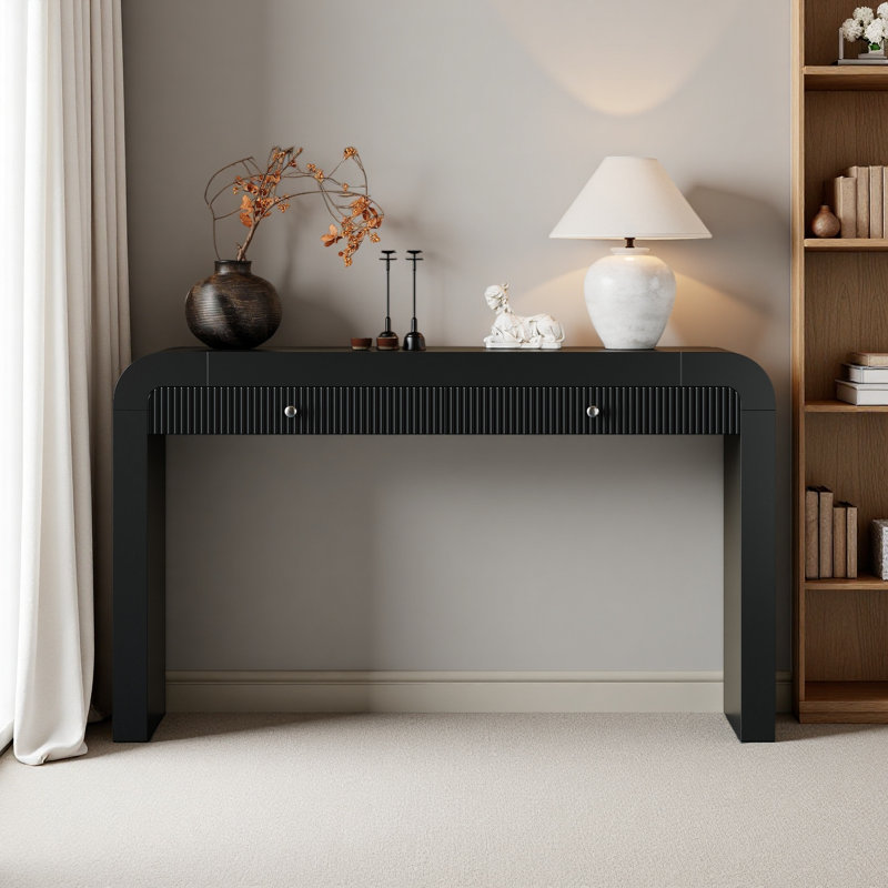 Console rustique avec façade de tiroir cannelée