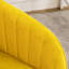 Chaise de bureau Ty avec coussin de soutien, base or brillant, velours d'apparence jaune vif dans un jaune éclatant, offrant une base confortable-62458455