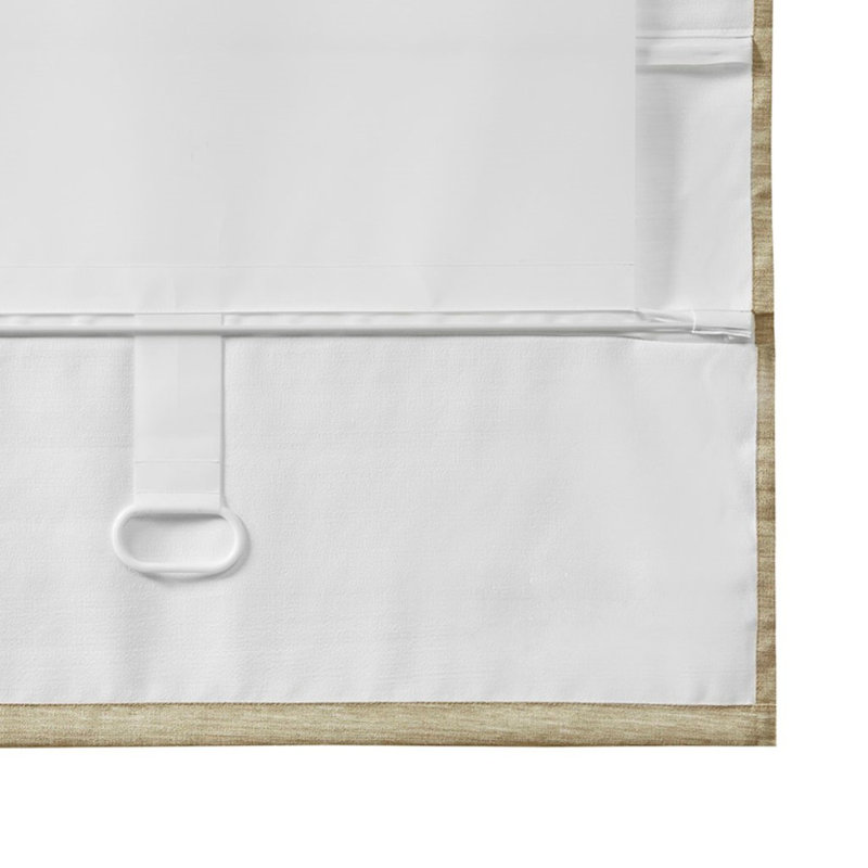 Store romain imprimé sans cordon obscurcissant en soie, Taupe, L 31,05 po x L 64,05 po