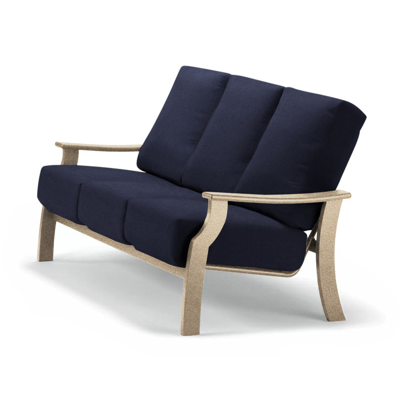 St. Catherine 74'' Wide Patio Sofa with Cushions, Canvas Navy Sunbrella® Canvas, Beachwood