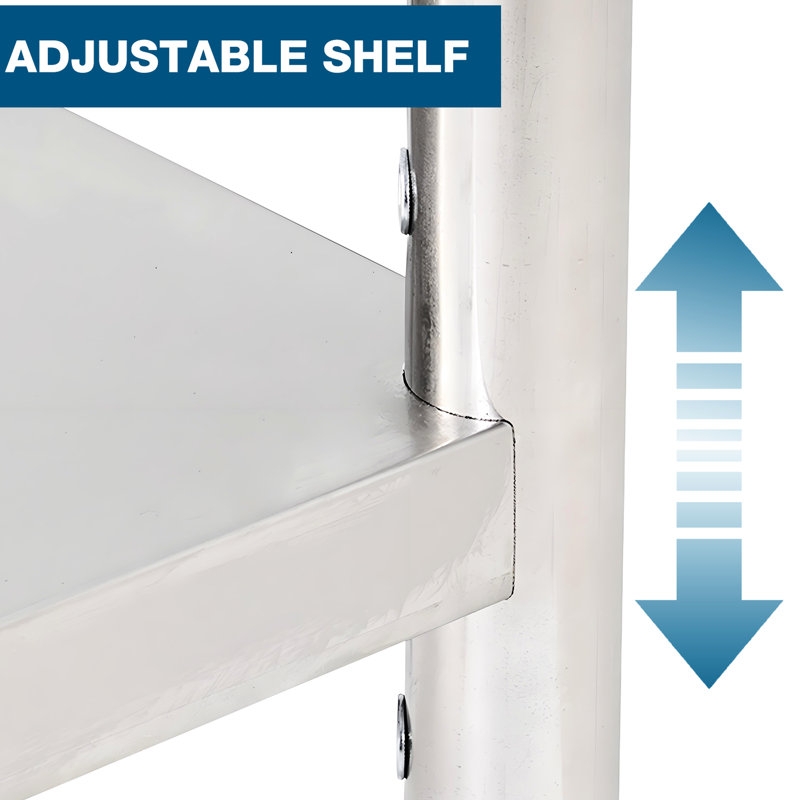 Table de cuisine 60 po x 24 po en acier inoxydable d'une hauteur de 35,5 po, espace de travail de 60 po x 24 po de qualité commerciale, idéal pour les aliments
