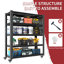 72"H Heavy Duty 5 Tier Metal Rack With And Movable , 400Lbs Per Shelf, Adjustable Design, Ideal For Kitchen Storage Shelving Unit Swivel 2000Lbs Total Capacity, 23.6"D X 47.2"W, 10 - Minute