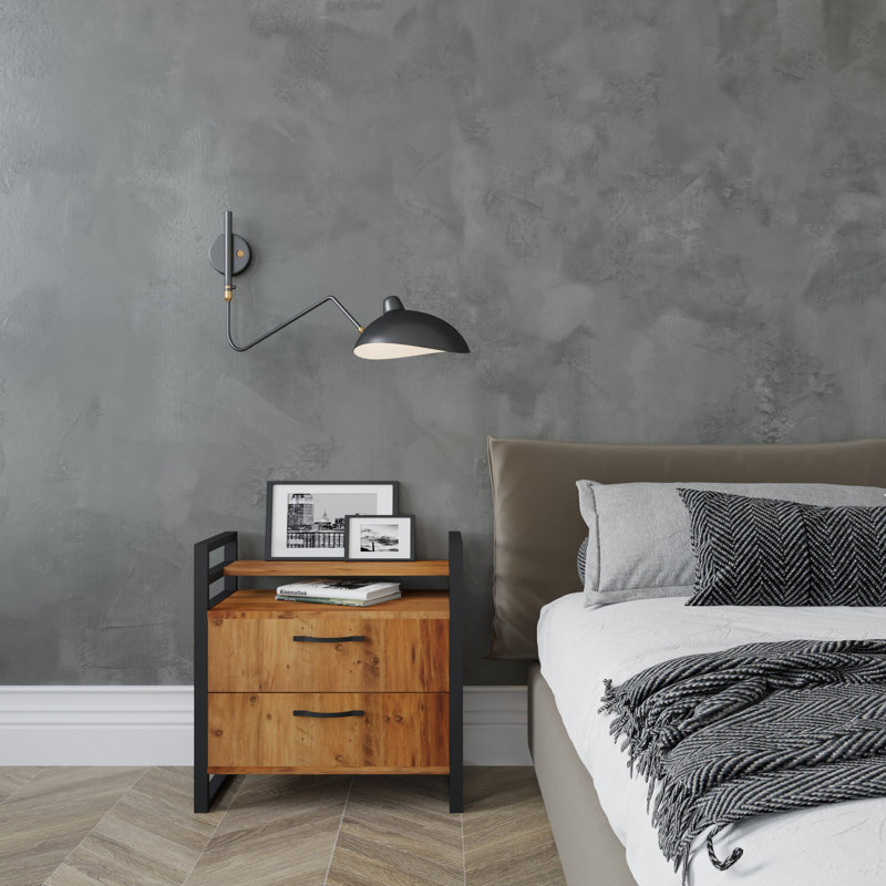 Mummert 60cm W Metal Bedside Table