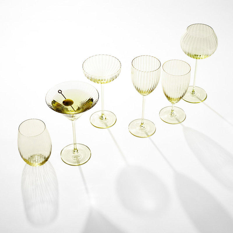 Quinn Handmade Crystal Red Wine Glass, Citrine