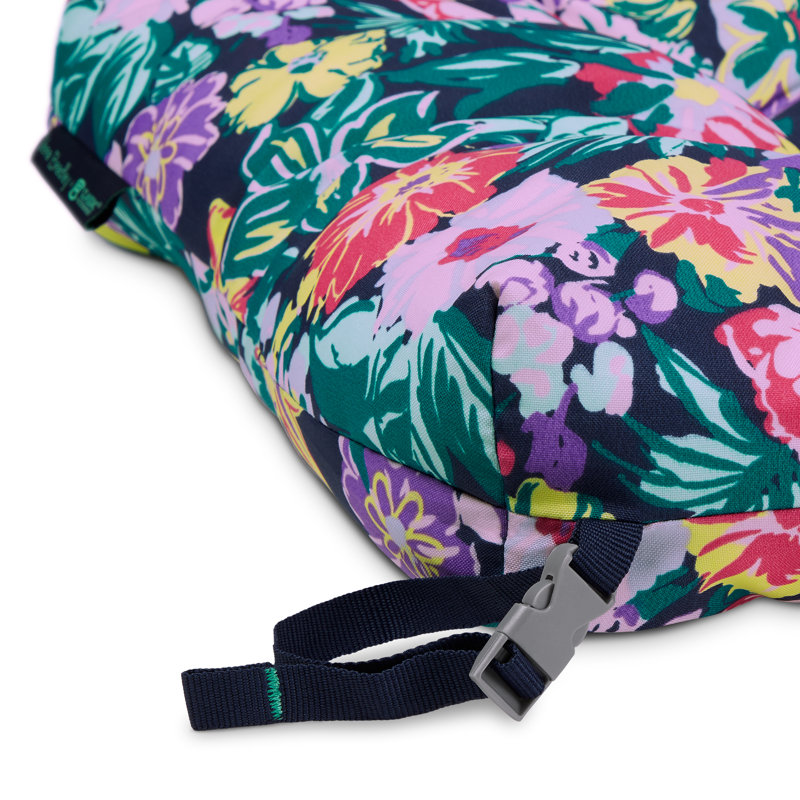 Vera Bradley by Classic Accessories Water-Resistant Patio Chair Cushions, Happy Blue Blossoms
