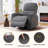 32" W Modern Upholstered Swivel Rocker Glider Nursery Recliner with Adjustable Headrest, Lumbar Support-342579045