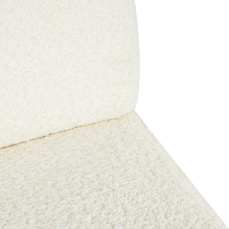 Polyester Square Boucle White Accent Chair