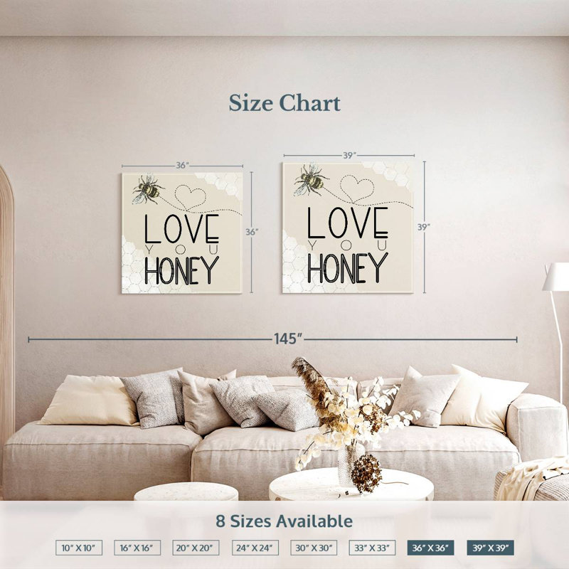 Tergel Love You Honey, 36" H x 36" W