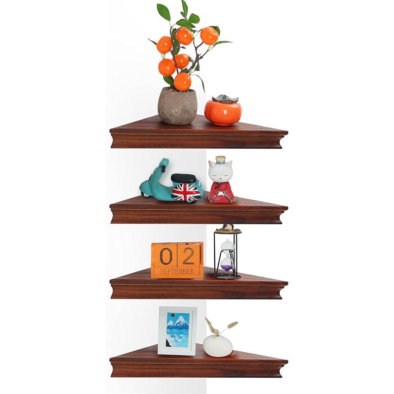 Ensemble de 4 tablettes d'angle flottantes en coin