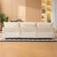 Beige en forme de L avec rembourrage de lit modulaire rembourré en lin 3 po