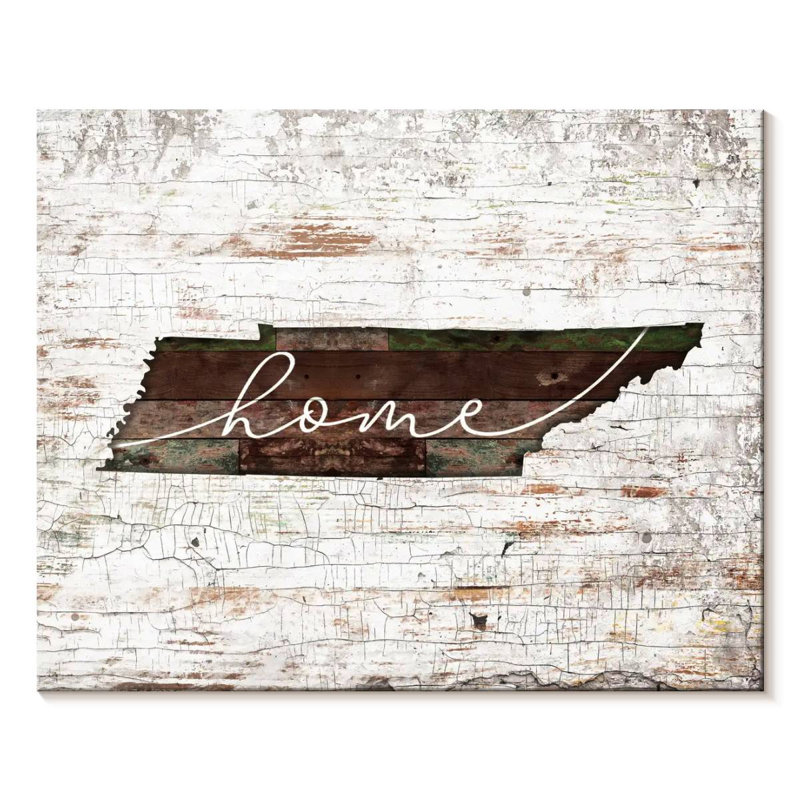 Tennessee Home Map, reproduction sur toile, H 24 po x l 30 po x P 1,25 po