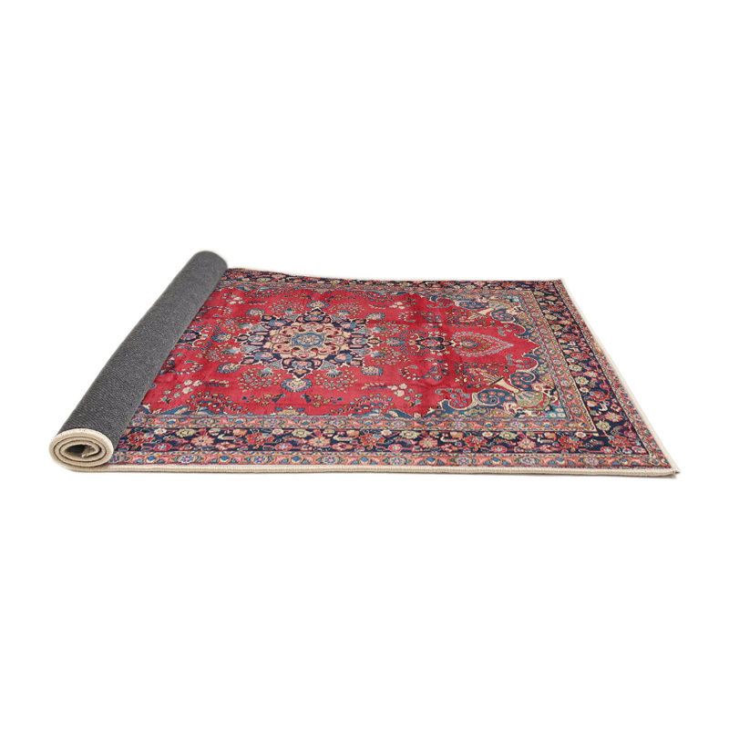 Tapis rouge/bleu traditionnel Mailelani, Rond 3 pi