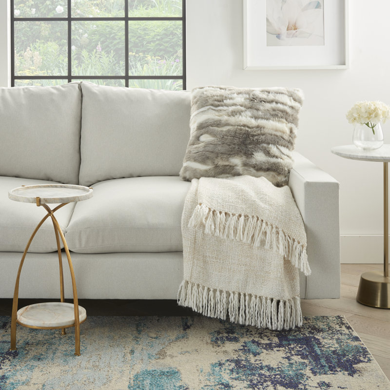 Housse de coussin carré et insert, Gris