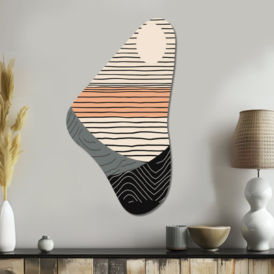 Simple Horizon III - formes abstraites en forme de Boomerang, art mural asymétrique en métal