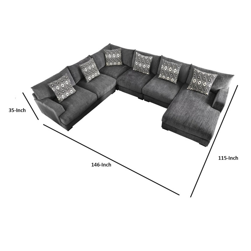 Canapé modulaire en chenille de 146,5 po Saliou Saliou